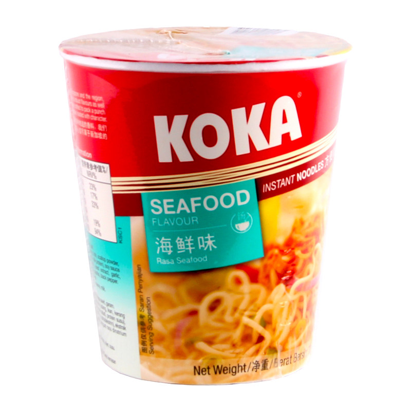 混合搭配新加坡进口koka方便面小杯泡面桶装海鲜冲泡方便面