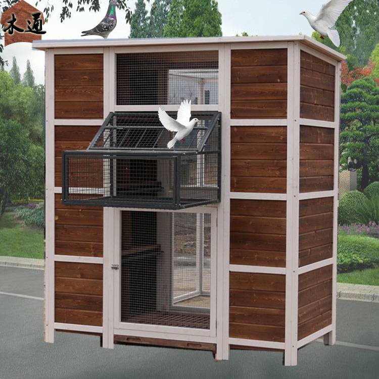 户外木鸽舍鸽子笼超大号鸽笼木制鸽笼信鸽棚赛鸽房养殖笼防腐鸽笼