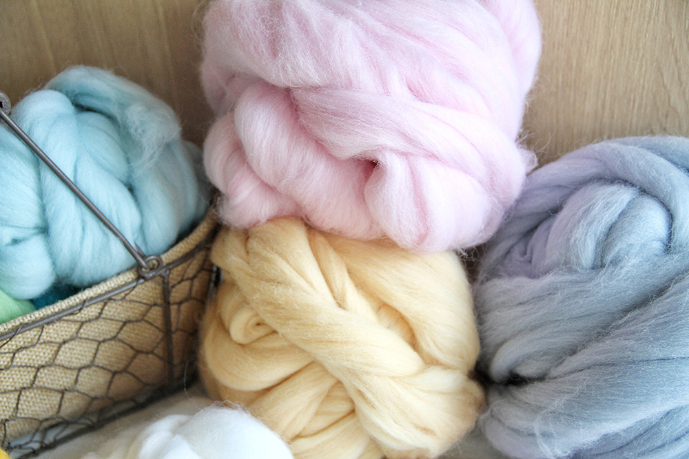 限定多色加粗羊毛毛条diy手工编织挂毯常用缝纫diy材料套装