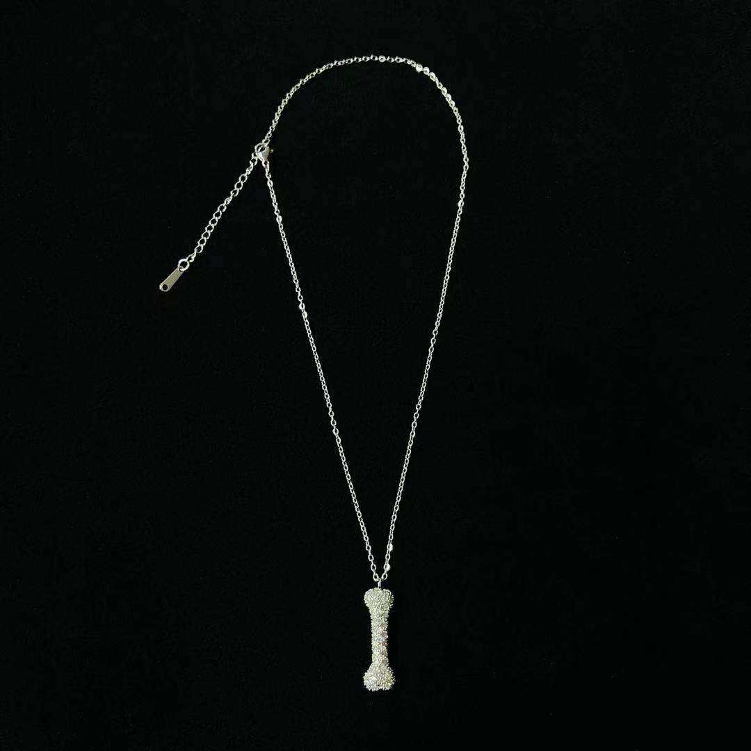 白金情侣高街吊坠骨头同款一博王一博风格eyefunny项链