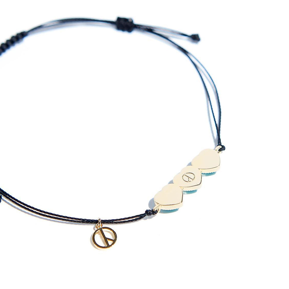 peaceminusone新款gd爱心天然绿松松石手绳秋季男女手链