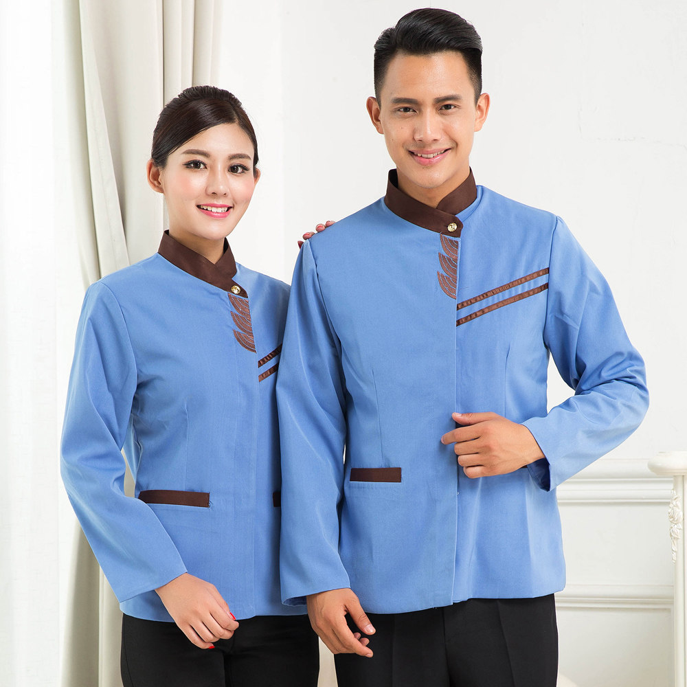 酒店客房物业清洁服务员保洁服长袖男女套装保洁工作服长袖秋冬装