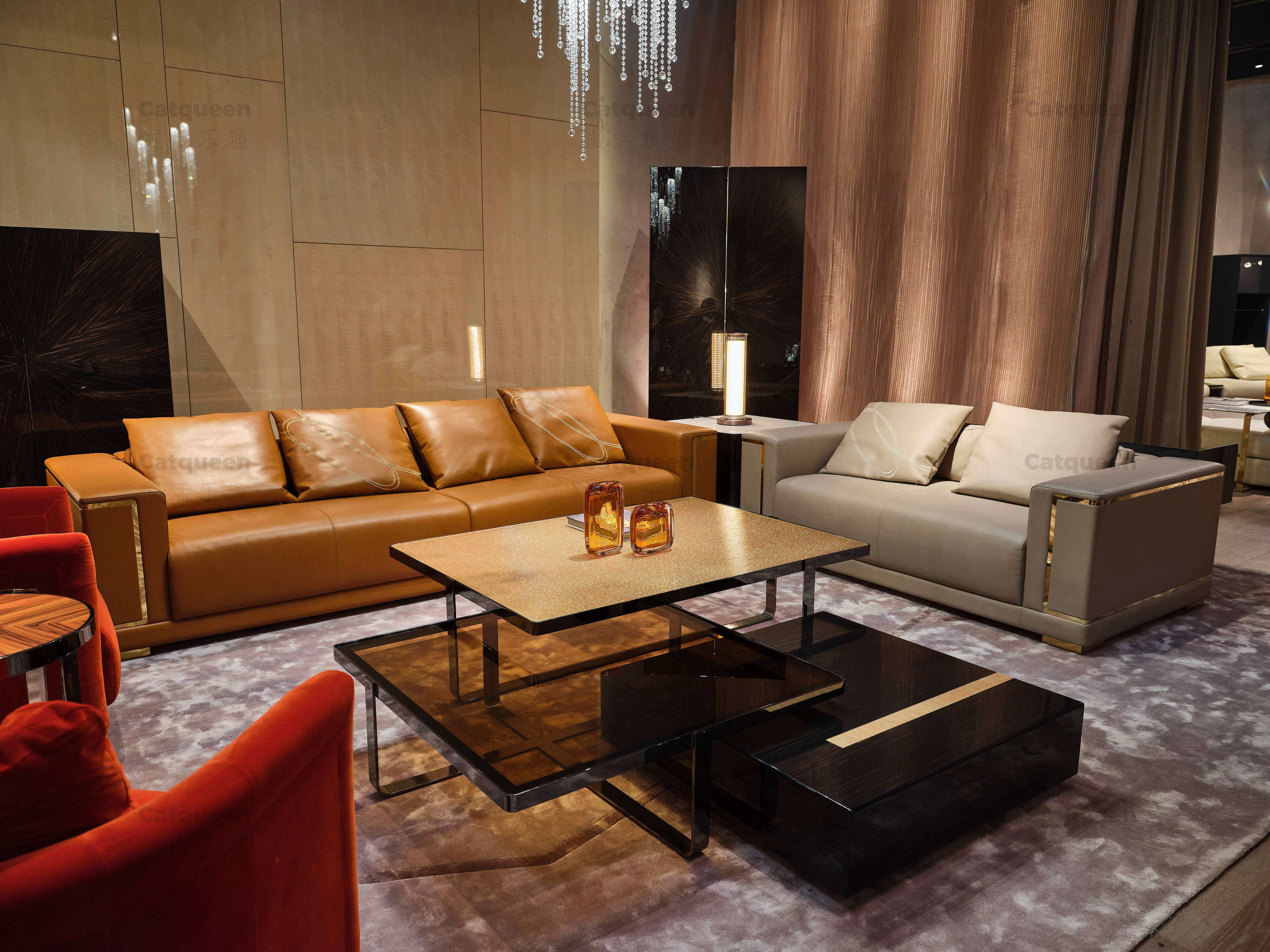 芬迪意大利fendi轻奢整装沙发北欧现代皮艺沙发