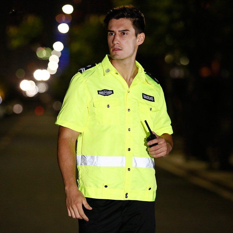 夏季反光短袖透气舒适交通路政施工保安巡逻反光安全服
