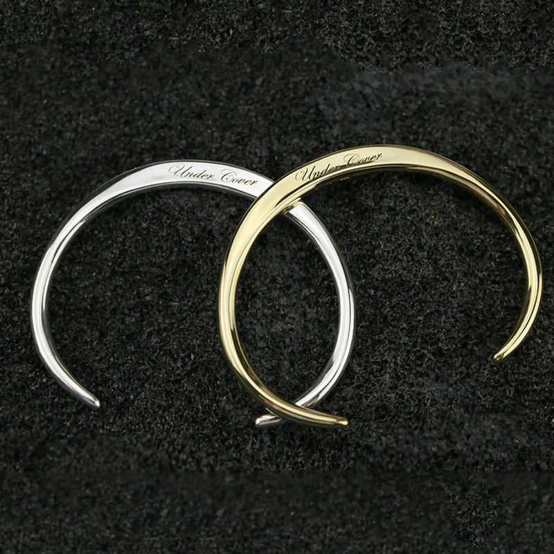 牛钝精工undercover手镯银细款高桥字母腕饰uc手环男女手镯