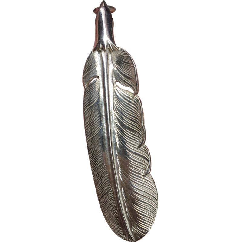 牛钝精工larrysmith银鹰鹰头羽毛吊坠纯银手工正品项坠