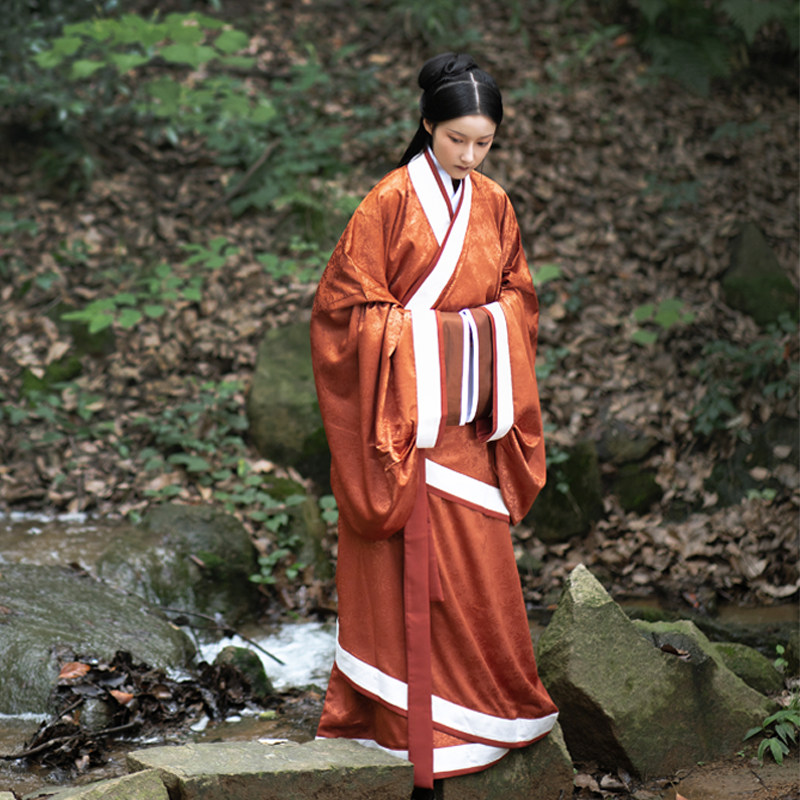 怀谷居秦伊双长曲裾短曲裾袍女款传统礼服改良汉服定制