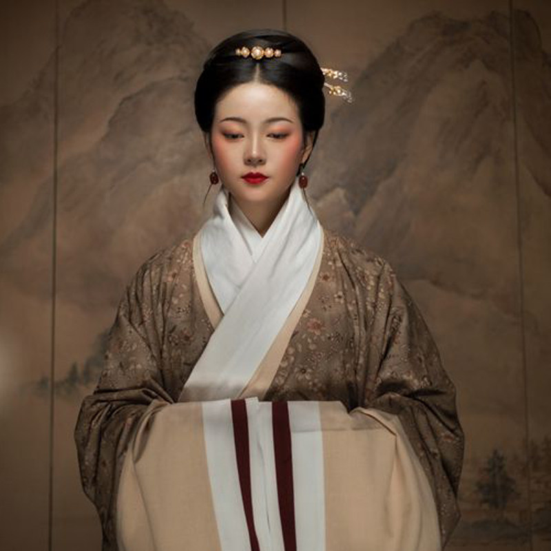 怀谷居汉女款马王堆曲裾秋冬棉麻复原定制秦汉汉服定制