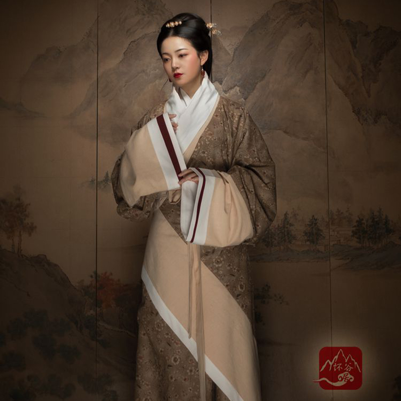 怀谷居汉女款马王堆曲裾秋冬棉麻复原定制秦汉汉服定制