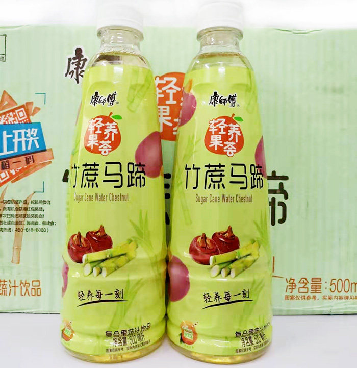 康师傅竹蔗马蹄复合果蔬汁饮品500mlx15瓶清甜果味饮料 多省包邮
