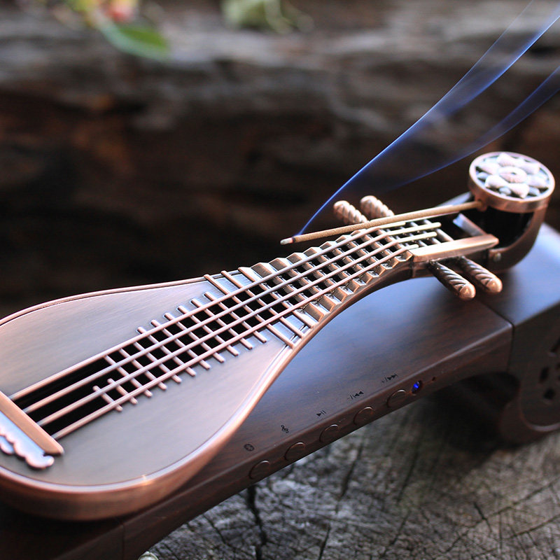 盘香青沉禅意古琴古典音乐机摆件插香檀香香炉沉香香薰炉