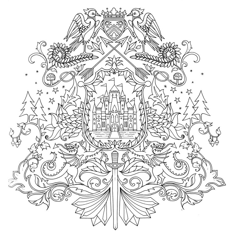 魔法森林成人减压涂色书学学生手绘填色本儿描红本