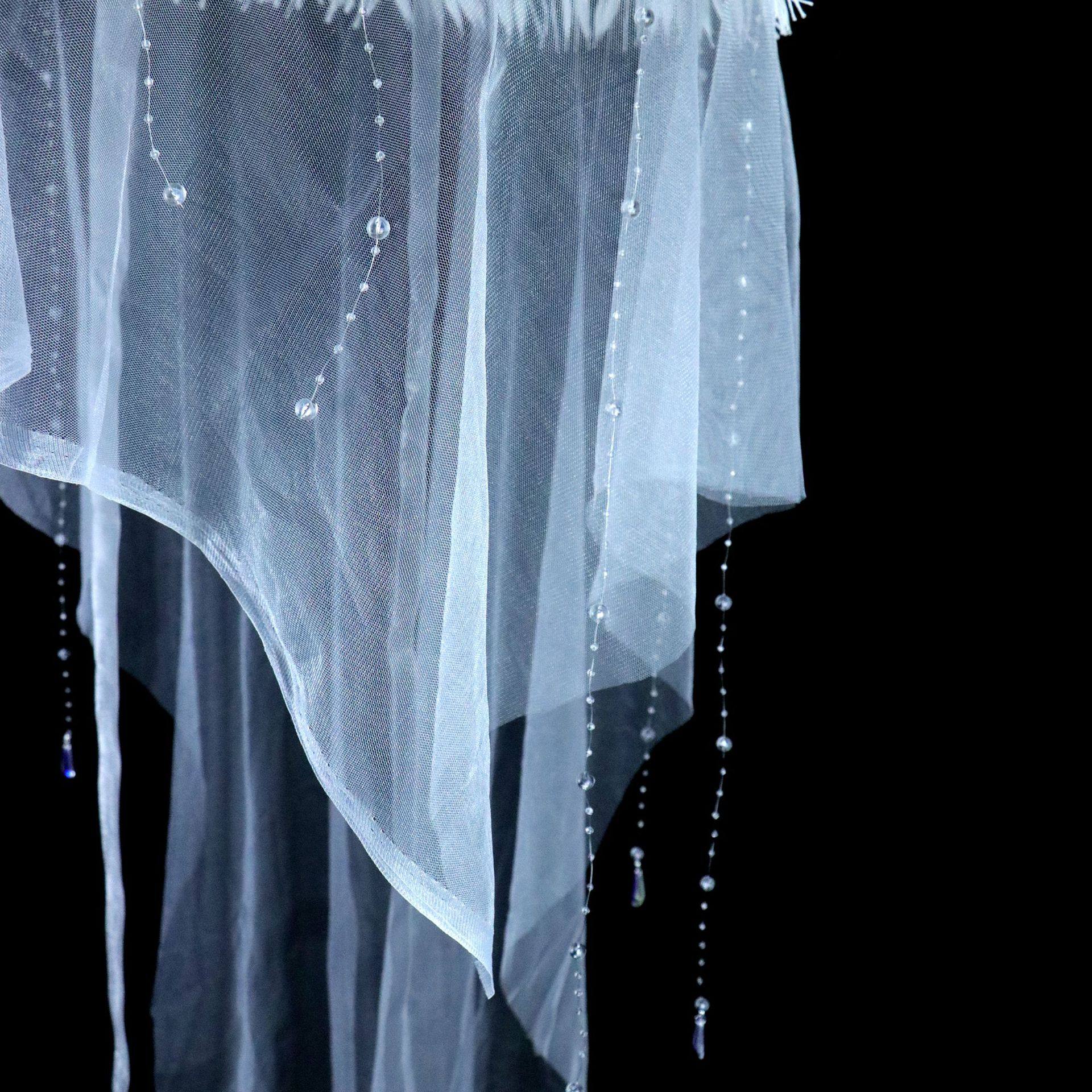 陌上惊鸿水晶帷幕武侠古风装纱拍照摄影遮容发饰