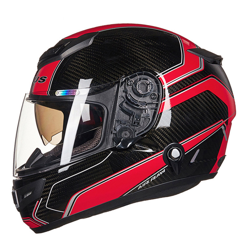 头盔zeus瑞狮摩托车碳纤维男女冬季全盔镜片机车摩托车头盔