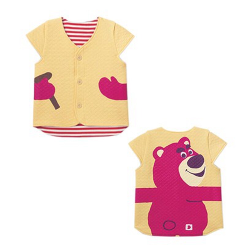 包邮秋冬千趣新品男女童护肩马甲卡通空气层保暖背心双层马甲开扣