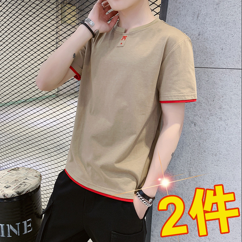 男士短袖t恤纯棉款半袖体桖夏季潮流潮牌宽松圆领上衣服男装夏装