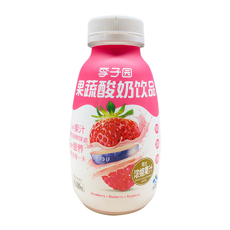 李子园果蔬酸奶饮品草莓蓝莓果味牛奶饮料280ml含乳饮料