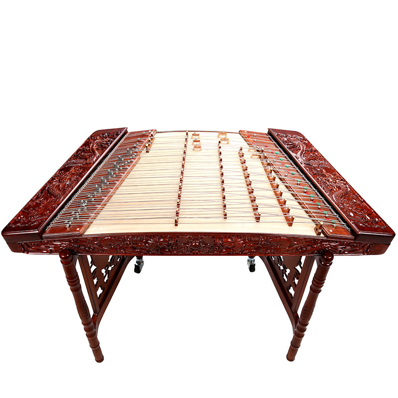 扬琴星海乐器浮雕乐龙戏珠杨琴一级红铁木豆扬琴