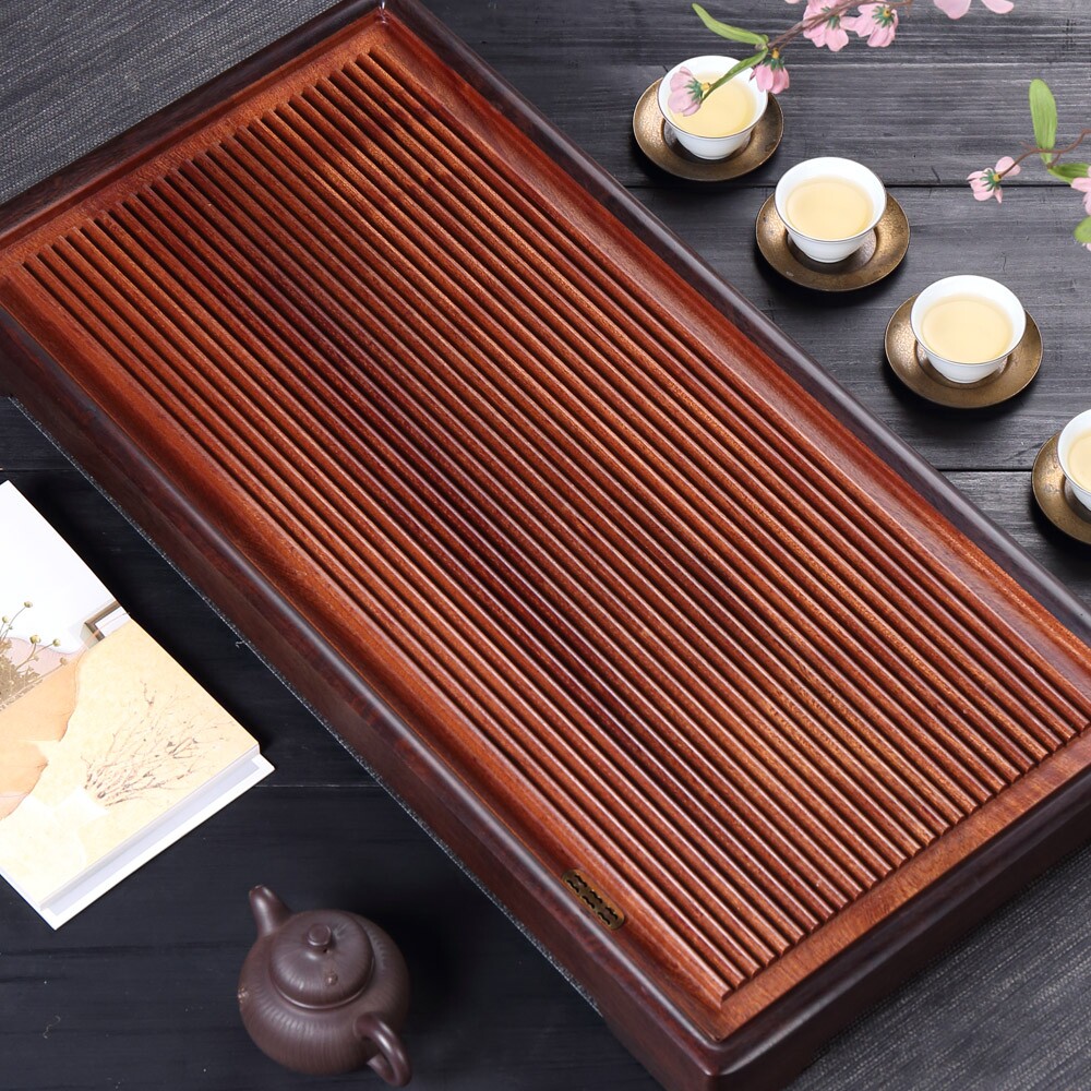 巧慕檀木茶盘实木流水简约家用特大号茶盘