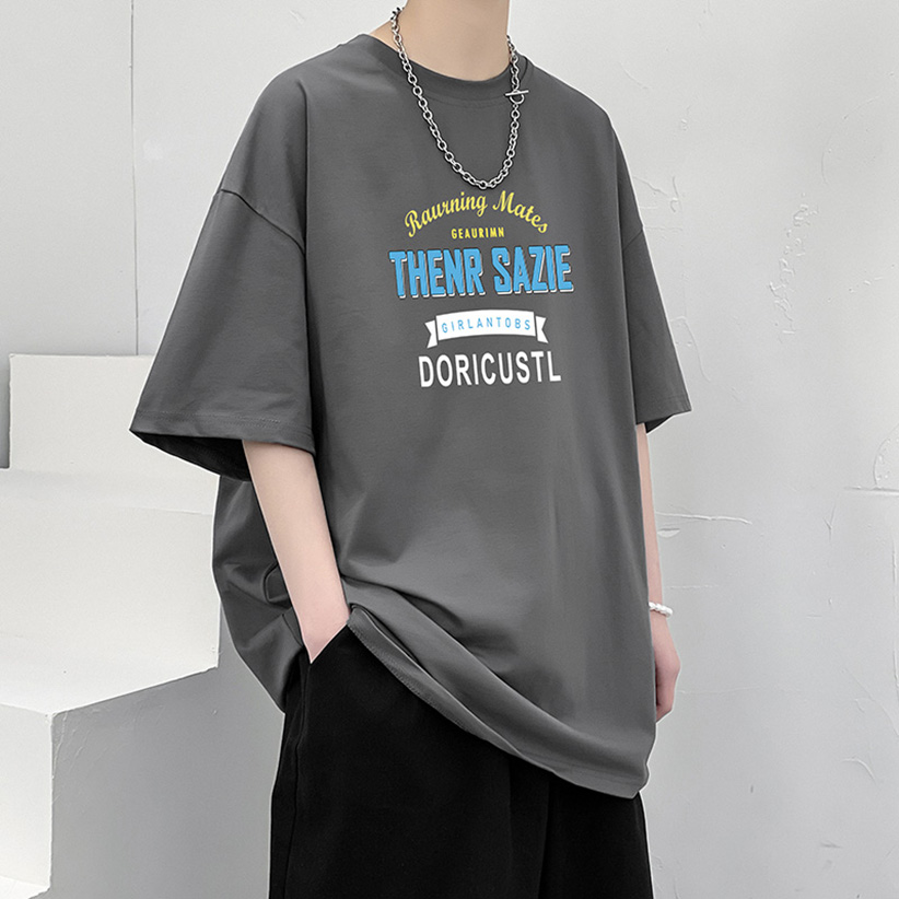 纯棉t恤男短袖夏季潮牌重磅学生体恤胖子韩版宽松大码青少年半袖