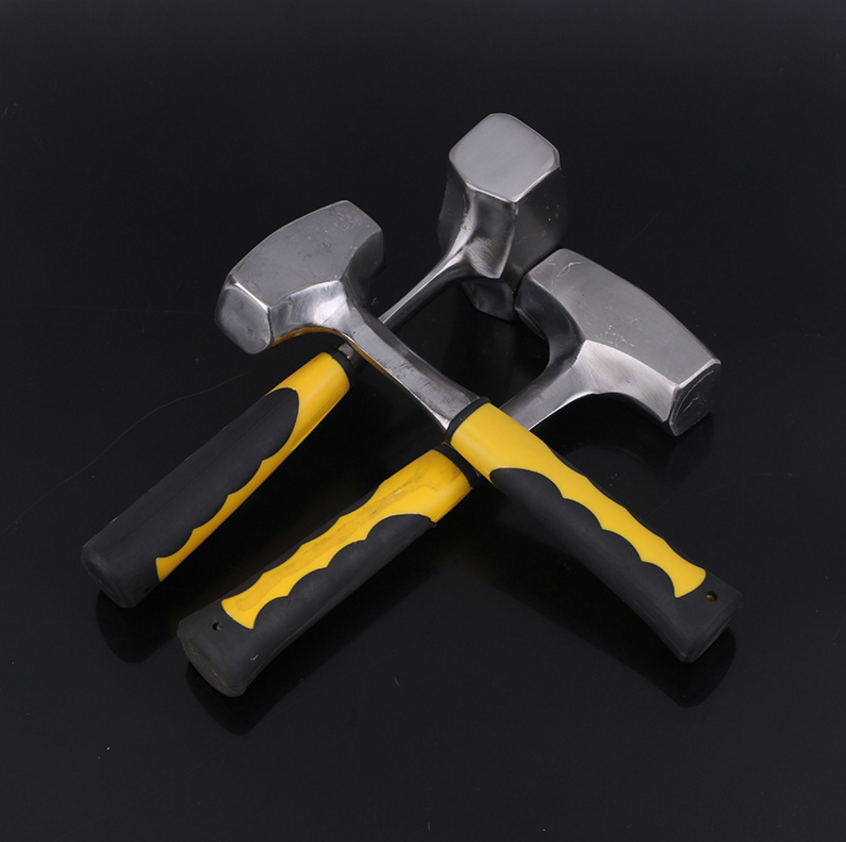 重型石工大号锤子方头铁锤榔头石锤手234磅一体石工锤