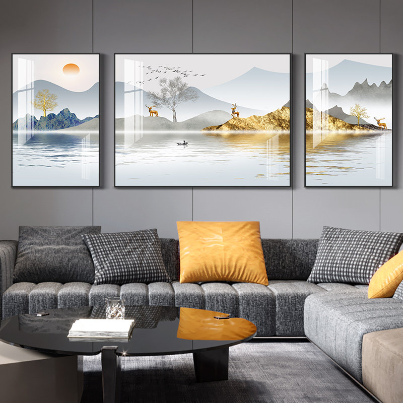 客厅装饰画简约沙发背景墙挂画轻奢现代壁画高档现代装饰画