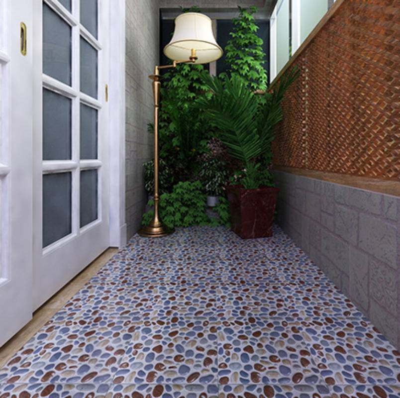 阳台台地板砖淋浴房地砖防滑凹凸卫生间鹅卵石瓷砖通体砖