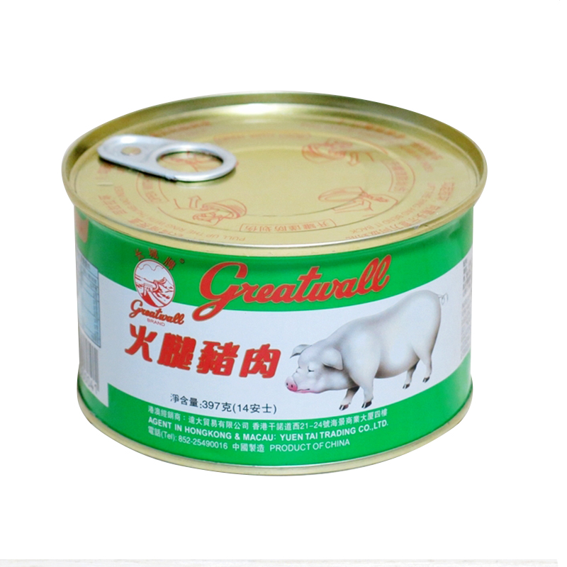 罐装 长城牌 火腿猪肉罐头397gx3 午餐肉即食香肠户外学生休闲食品