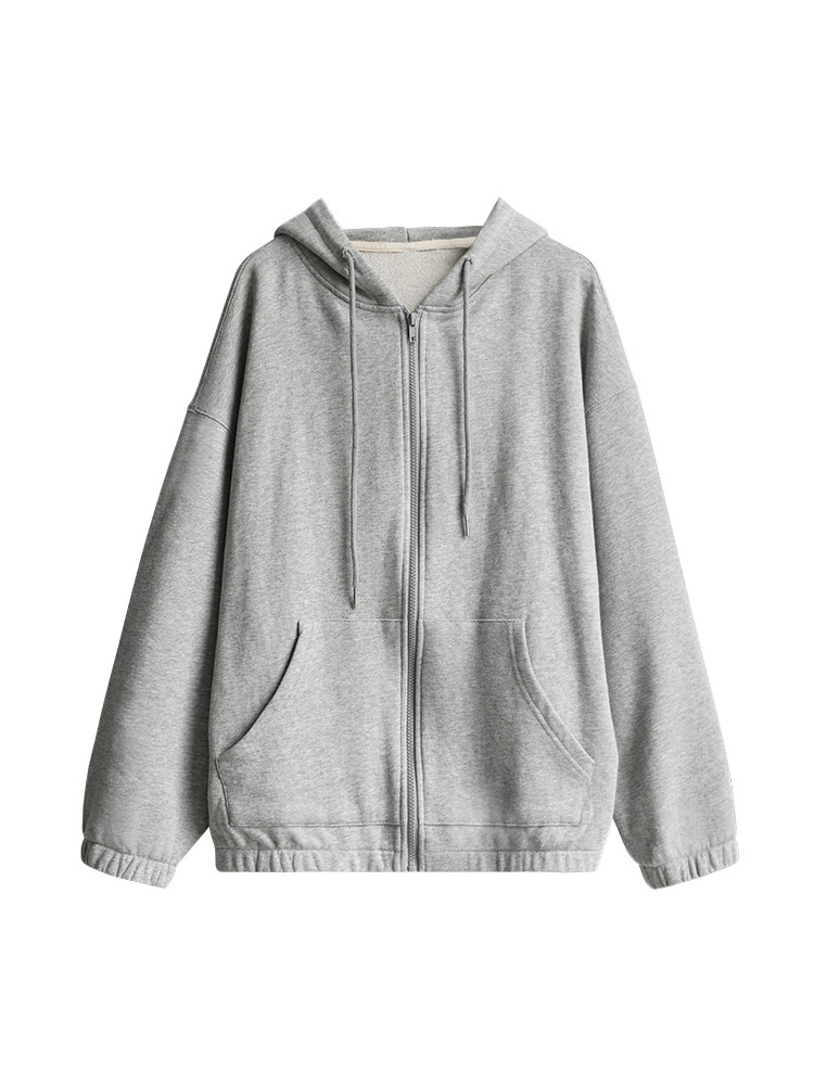 阿一2020春夏连帽卫衣女宽松韩版慵懒学生灰色卫衣
