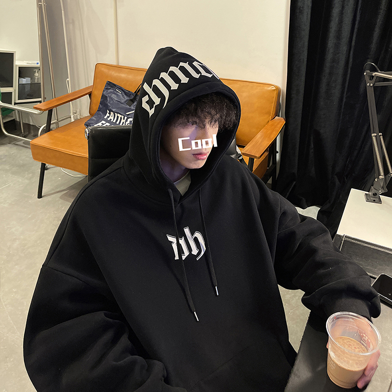 卫衣男春秋潮牌ins青少年宽松连帽外套设计感小众韩版潮流上衣服