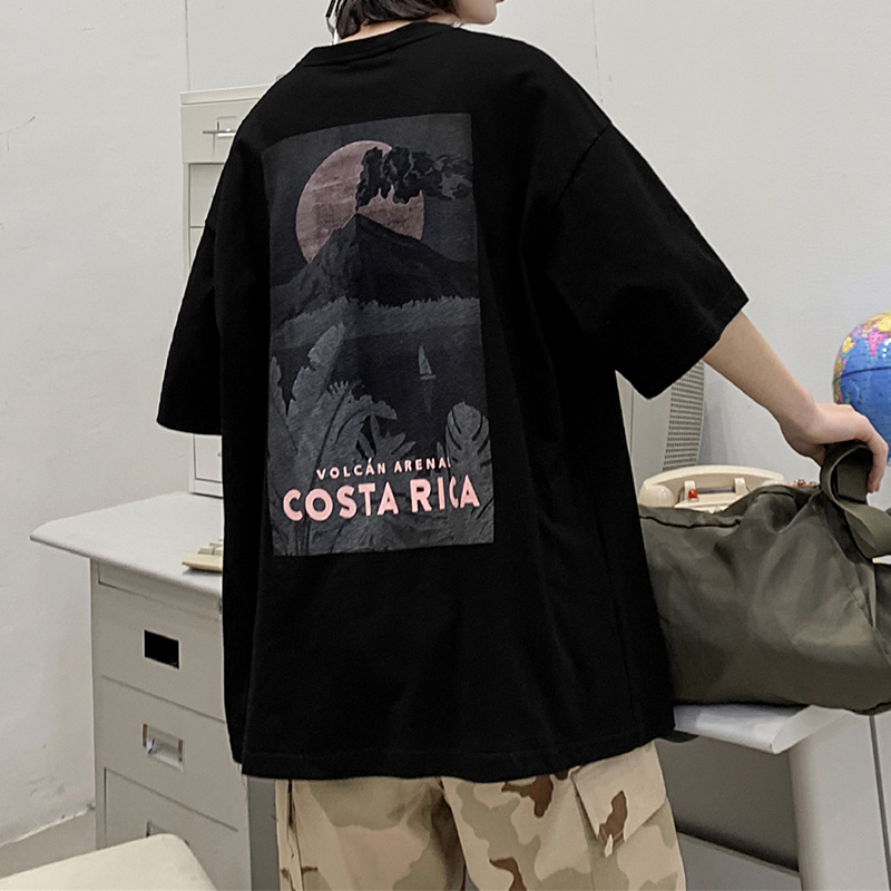 男士短袖潮牌ins原宿港风2022网红t恤男潮流衣服嘻哈宽松情侣半袖