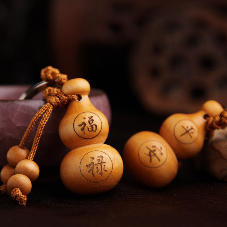 开洸桃木葫芦福字保平平安福禄辟八卦十二生肖转运葫芦