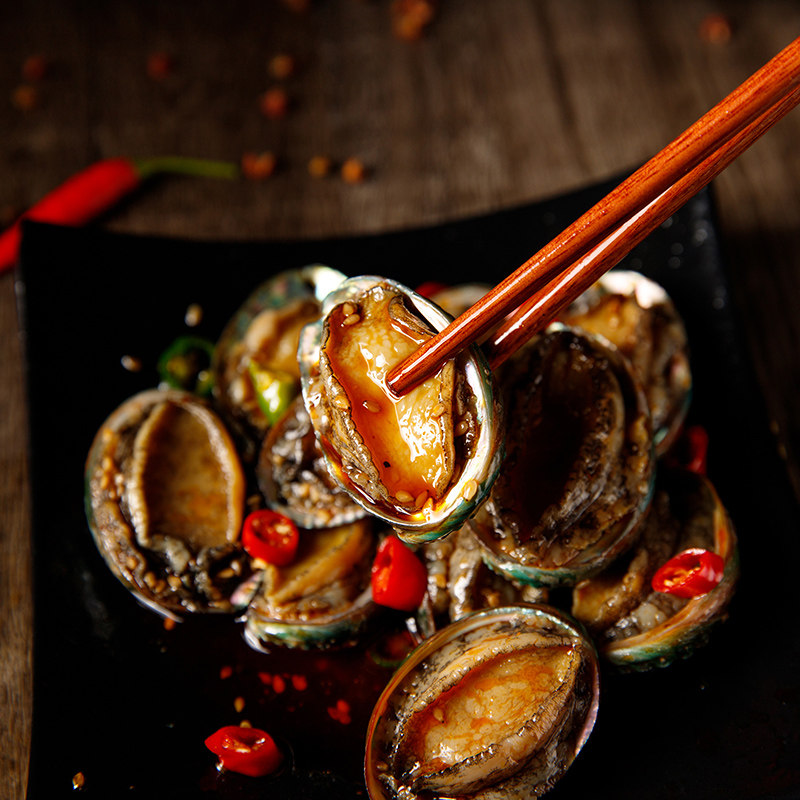 麻辣小鲍鱼仔迷你鲍鱼熟食即食海鲜熟食零食香辣鲍鱼12只左右包邮