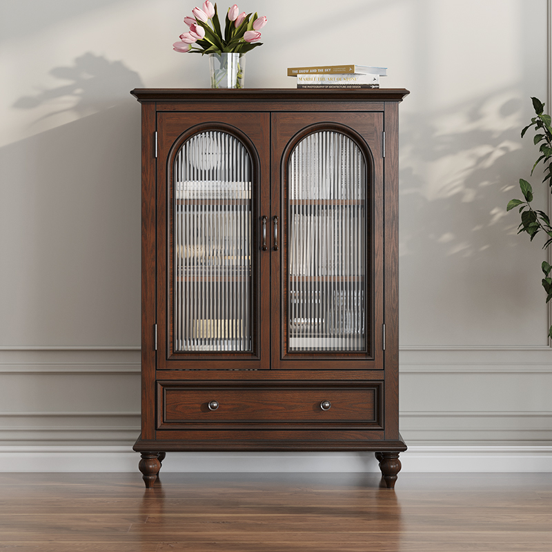 森趣美式复古实木拱门酒柜2022新款小户户型酒柜