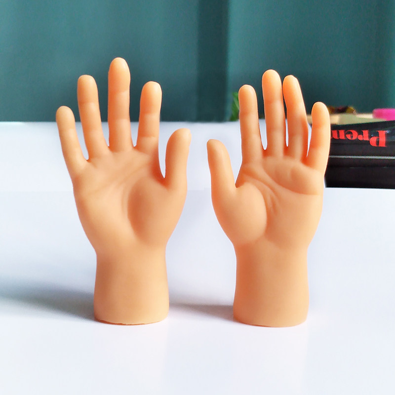 抖音同款芭比娃娃小手撸猫硅胶指尖迷你逗猫手指娃娃