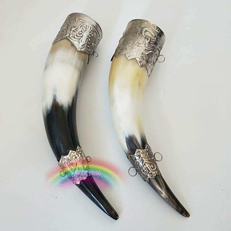 新款礼品礼仪酒杯蒙古元素结盟杯真牛角工艺品其他