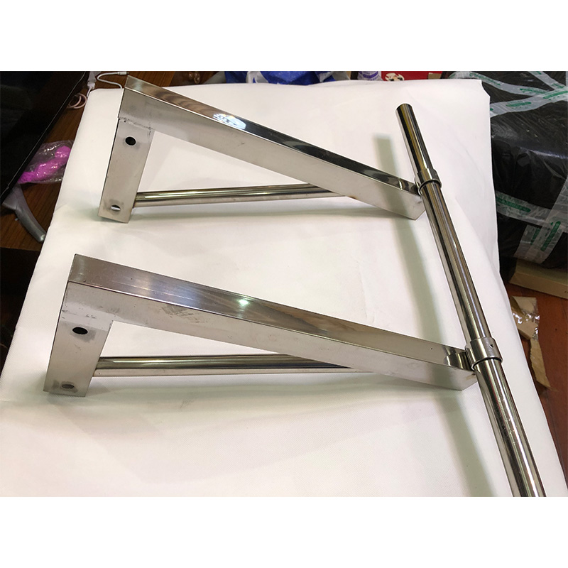 不锈钢固定式晾衣架三脚架侧装挂衣法兰底座阳台衣杆固定式晾衣架