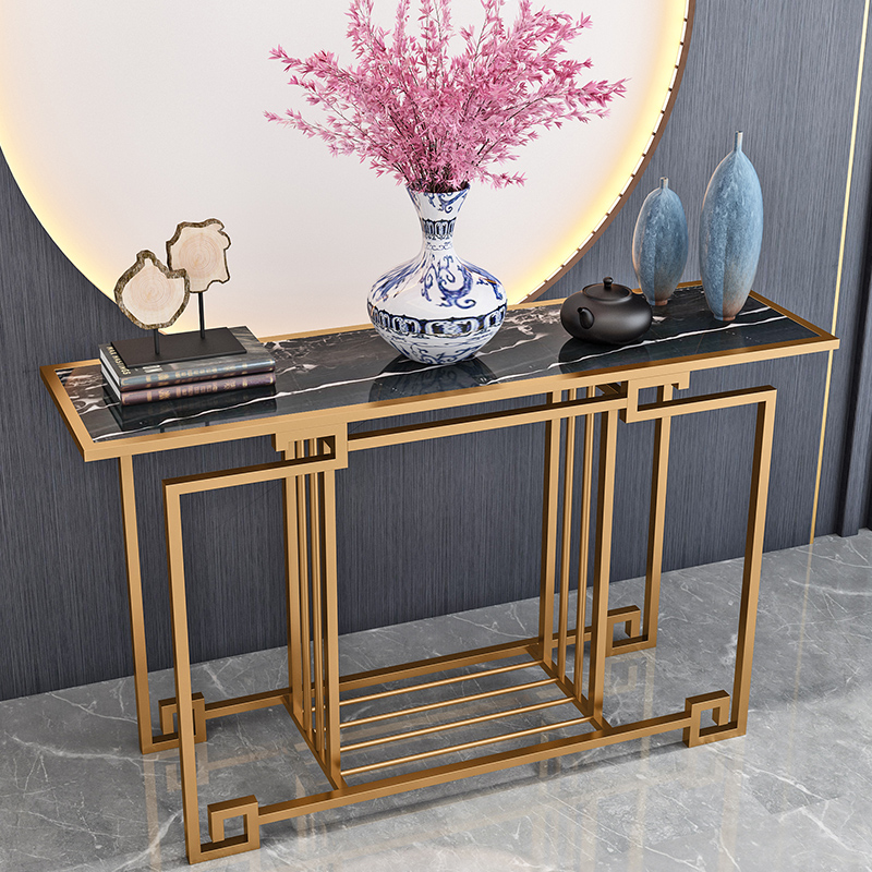 玄关新中式装饰轻奢靠墙条案户长入户端景台会所玄关台