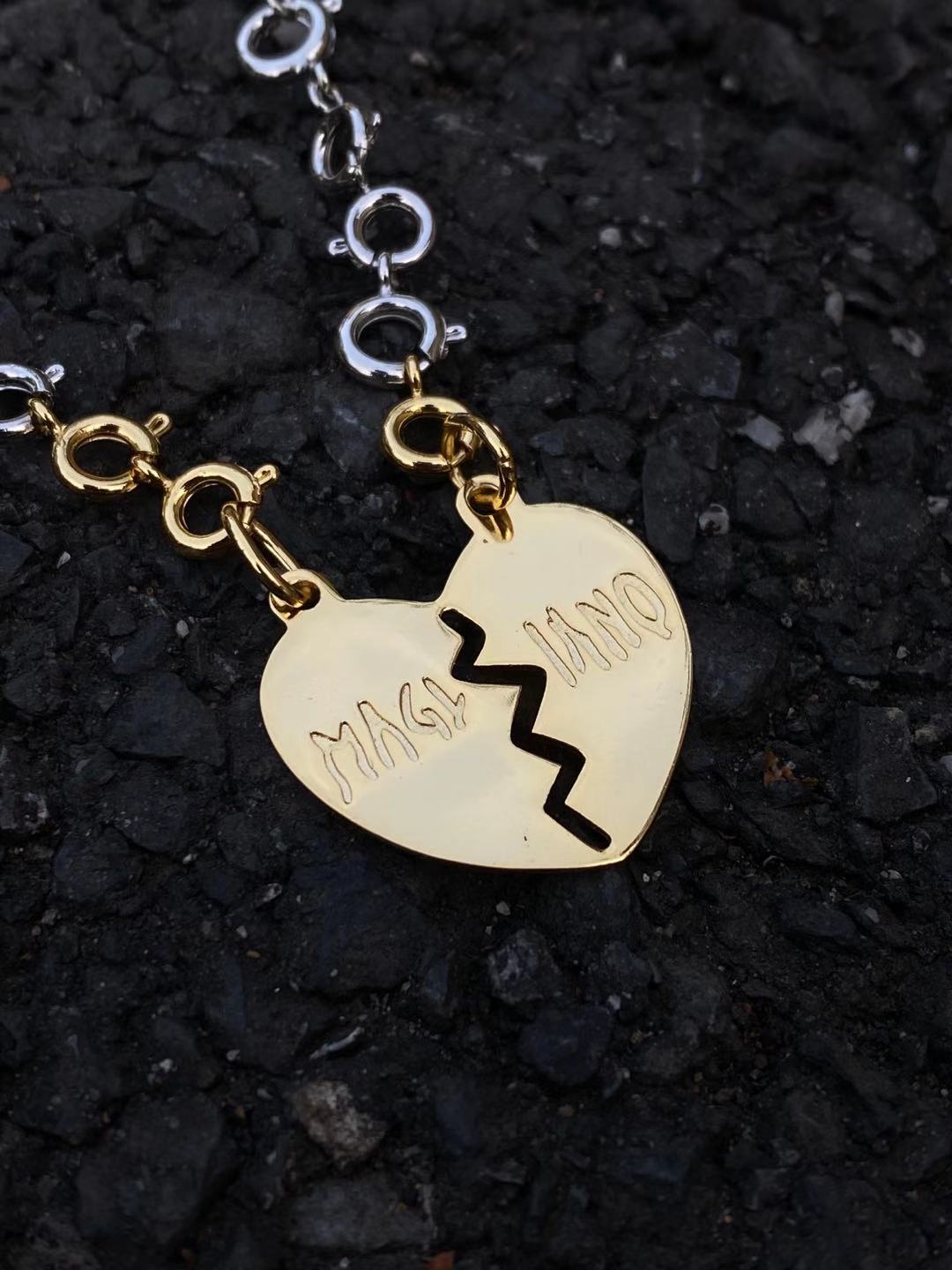 ttulfbrokenheart心碎爱心造型全手工串联弹力扣百搭款项链