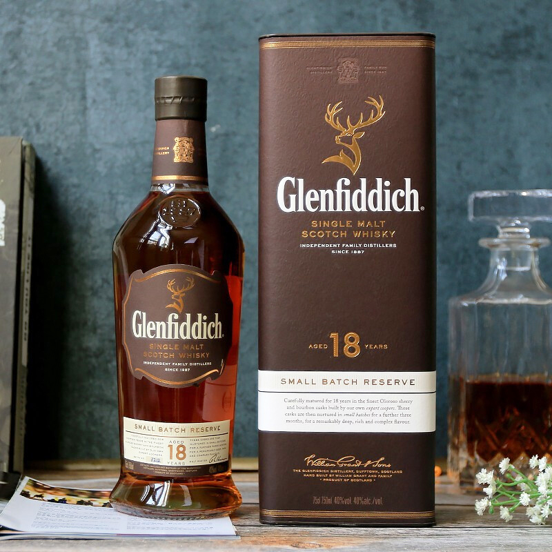 glenfiddich威士忌,grants威士忌 格兰菲迪18年单一麦芽苏格兰威士忌700ml威士忌