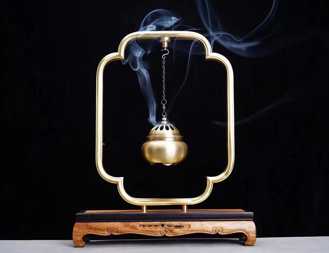 香炉闻香堂如意吊炉纯铜悬挂式音乐熏香古典盘香香薰炉