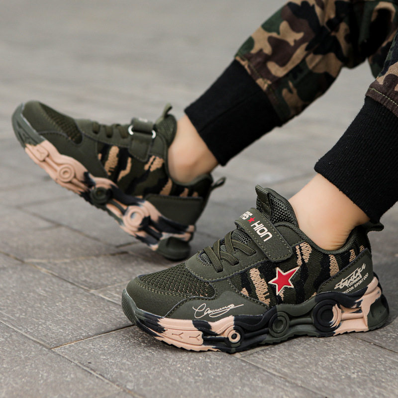 男童运动迷彩秋冬新款儿童小孩坦克鞋子解放运动鞋