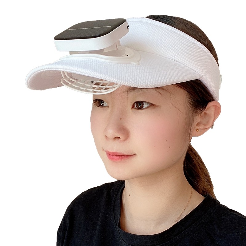 太阳能充电电风扇帽子带大檐护渔夫防晒遮阳紫外线帽子