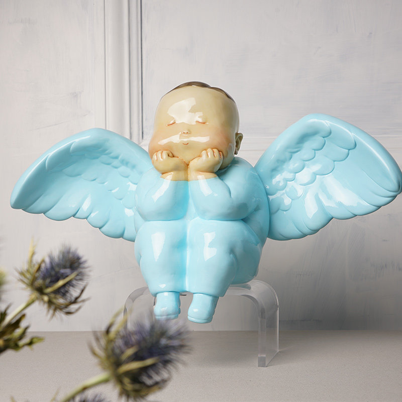 稀奇艺术雕塑瞿广慈《天使比比》人物桌面摆件客厅饰礼物