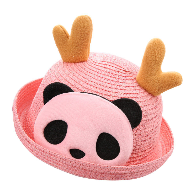 2020新款韩版儿童老虎猫咪小鸟草帽卡通动物帽子