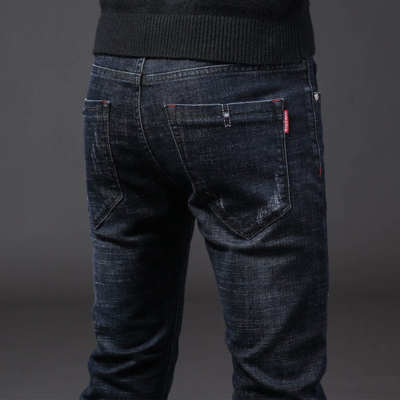 2022年修身弹力牛仔裤男士春夏季小脚薄款休闲直筒宽松长裤子夏装