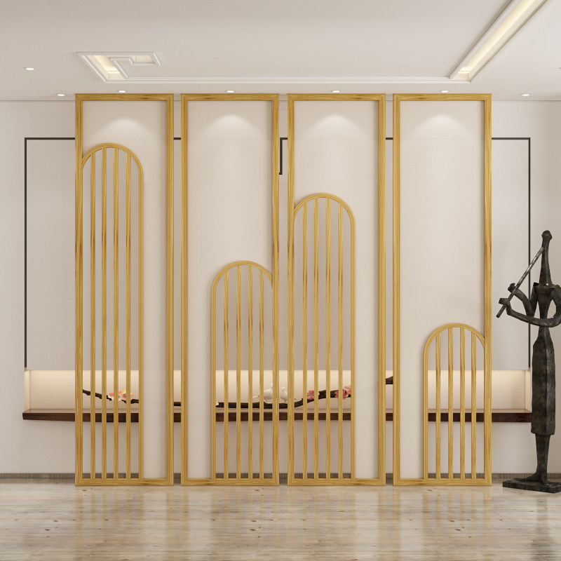屏风隔断客厅现代简约遮挡卧室折叠移动玄关家用进门轻奢实木折屏