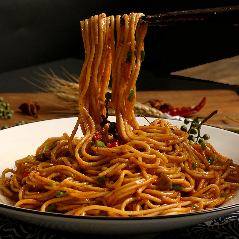 藤椒热干湖北特产椒麻干拌面非油炸干碱面带冲泡方便面