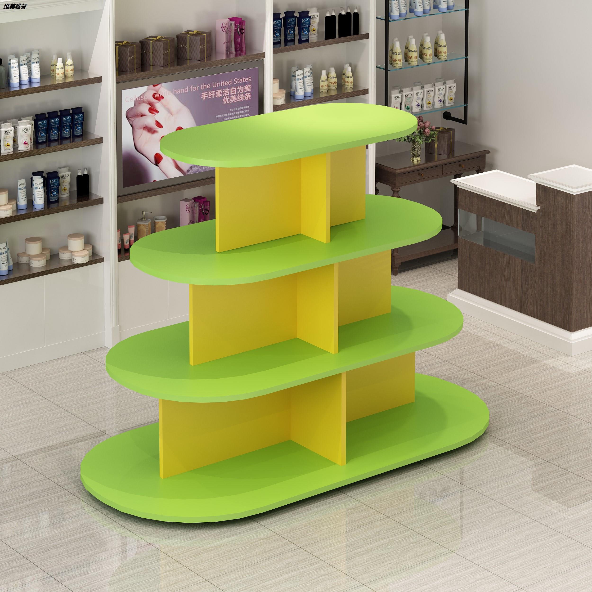 中岛母婴货架展示柜红酒化妆品展台圆形礼品展示架商用展示柜