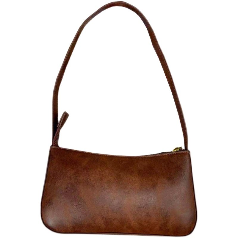 官网brandymelville单肩法棍包包软皮咖色百搭手提包bm女士包袋